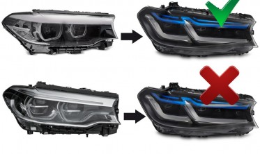 Передні фари BMW 5 G30, G31 2017-2020 чорні full led тюнінг оптика фото