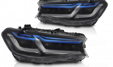 Передні фари BMW 5 G30, G31 2017-2020 чорні full led тюнінг оптика фото