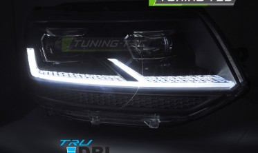 Тюнинг фары передние VW T5.1 2010-2015 черная оптика full led фото