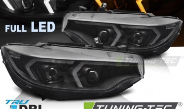 Передние фары черные BMW F32, F33, F36 2013-2017 full led оптика под ксенон фото