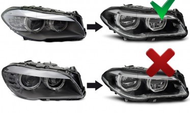 Передні фари чорні BMW 5 F10, F11 2010-2013 full led оптика під ксенон фото