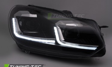 Тюнінг фари передні VW Golf 6 чорна оптика silver line фото