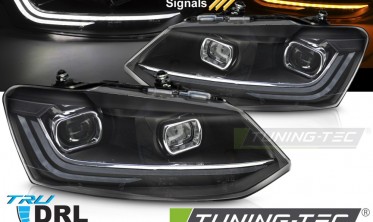 Фары передние VW Polo 6R 2009-2017 оптика с лед поворотами silver фото