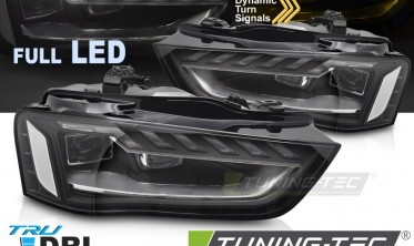 Тюнинг фары передние Audi A4 B8 2012-2015 черная оптика full led фото