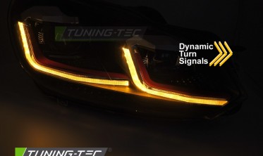 Тюнінг фари передні VW Golf 6 оптика чорна red line фото