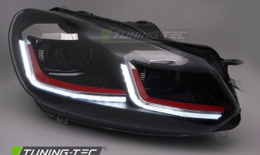 Тюнінг фари передні VW Golf 6 оптика чорна red line фото
