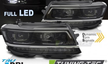 Тюнінг фари передні VW Tiguan MK2 2015-2020 чорна оптика full led фото