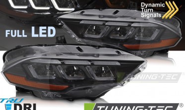 Тюнинг фары передние Ford Mustang 2018-2022 черная оптика full led фото