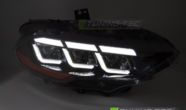Тюнінг фари передні Ford Mustang 2018-2022 чорна оптика full led фото
