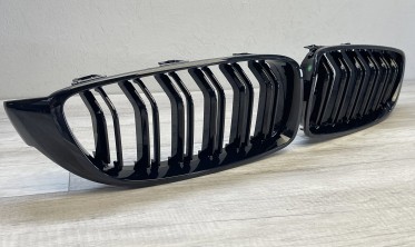 Решетка радиатора тюнинг BMW F32 / F33 / F36 черная глянцевая фото