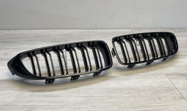 Решетка радиатора тюнинг BMW F32 / F33 / F36 черная глянцевая фото