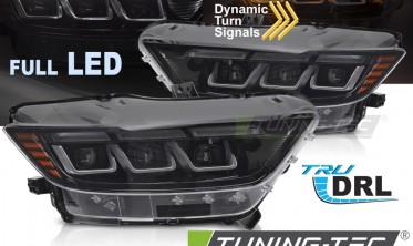 Передні діодні фари Ford Mustang 2014-2017 чорні full led фото