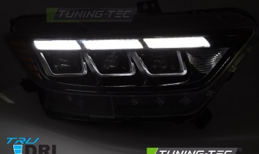 Передние диодные фары Ford Mustang 2014-2017 черные full led фото