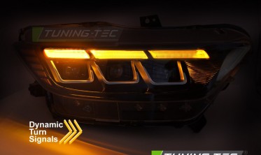 Передние диодные фары Ford Mustang 2014-2017 черные full led фото