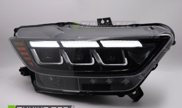Передние диодные фары Ford Mustang 2014-2017 черные full led фото