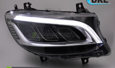 Передние фары Mercedes Sprinter W907 2018-2023 черные full led тюнинг фото