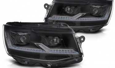  Диодные передние фари VW T6 2015-2019 тюнинг оптика black фото