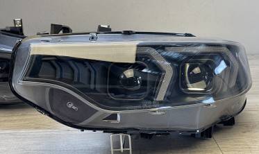 Передние фары под ксенон BMW F32, F33, F36 2013-2017 черная лед тюнинг оптика фото