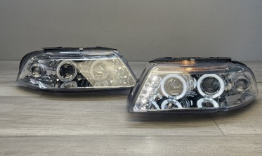 Фари передні з кільцями VW Passat B5 3BG хром фото