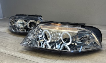 Фары передние с кольцами VW Passat B5 3BG хром фото