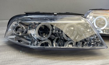 Фары передние с кольцами VW Passat B5 3BG хром фото