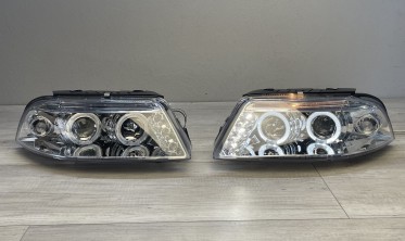 Фары передние с кольцами VW Passat B5 3BG хром фото