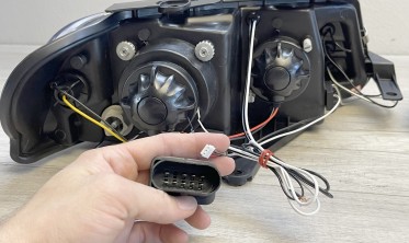 Фары передние с кольцами VW Passat B5 3BG хром фото