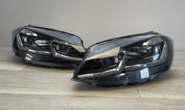 Фары передние тюнинговые VW Golf 7 2013-2017 оптика с диодами silver фото