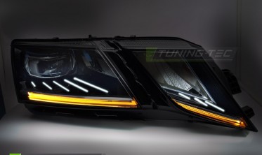 Тюнинг фары передние Skoda Octavia MK3 2016-2020 черная оптика full led фото