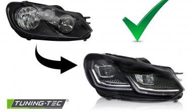 Диодные фары передние VW Golf 6 тюнинг оптика full led фото