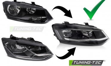 Диодные фары передние VW Polo 6R 2009-2017 тюнинг оптика full led фото