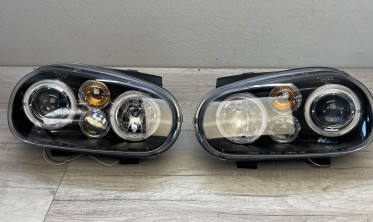 Фари передні тюнінгові VW Golf 4 з кільцями Angel Eyes фото
