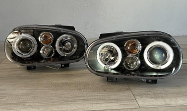 Фари передні тюнінгові VW Golf 4 з кільцями Angel Eyes фото