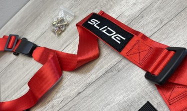 Спортивные ремни безпасности SLIDE Red 3-точки фото