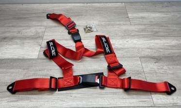 Спортивные ремни безпасности SLIDE Red 3-точки фото