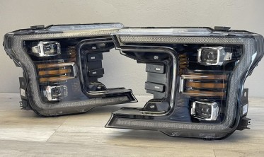 Led фари передні Ford F150 MK13 2017-2020 чорна тюнінг оптика фото