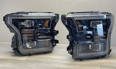 Тюнінг фари передні Ford F150 MK13 2014-2017 з жовтими діодами фото