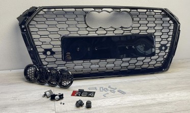 Решітка радіатора Audi A4 B9 2015-2019 чорна глянцева фото