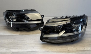 Передние фары VW T6 2015-2019 черные светодиодные фото