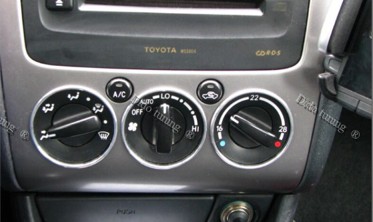 Хромированные кольца на ручки климат контроля Toyota Avensis T22 фото