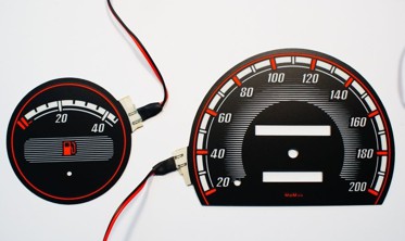 Тюнинговые вставки в щиток приборов без тахометра Opel Corsa B фото