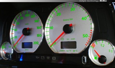 Тюнінг вставки в щиток приладів Volkswagen Golf 3, Vento, Jetta 3, Polo 6N вар. 6 фото