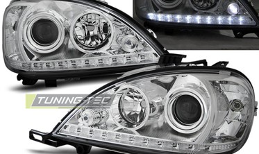 Передние тюнинговые фари с диодами MERCEDES W163 ML дорестайл фото