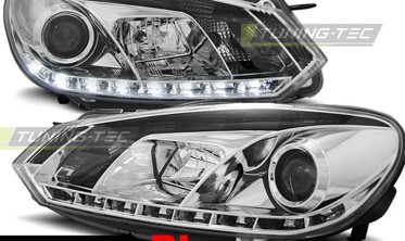 Передние тюнинг фары VOLKSWAGEN GOLF 4 с диодными ДХО фото
