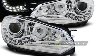 Хром передні фари з діодами VOLKSWAGEN GOLF VI 6 фото