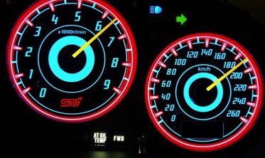 Тюнинговые накладки в щиток приборов Subaru Impreza 2000-2007 вар. 2 фото