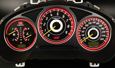 Тюнинговые накладки в щиток приборов Subaru Impreza 2000-2007 вар. 2 фото