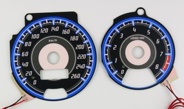 Плазменные накладки в щиток приборов Subaru Impreza 1996-2000 вар. 1 фото