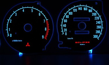 Тюнинговые накладки в щиток приборов Mitsubishi Eclipse 2G вер. 1 фото