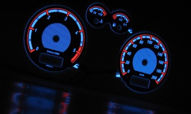 Плазменные накладки (вставки) на шкалы приборов Volkswagen Polo 1998-1999 вар. 1 фото